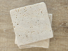 RAW TRAVERTINE COASTER SET