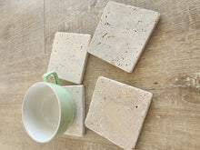 RAW TRAVERTINE COASTER SET