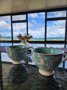 MARINE PALM TEACUP x 2