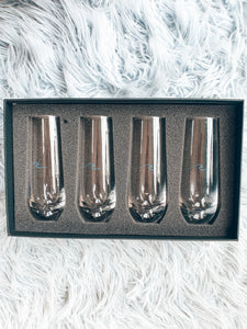 CHAMPAGNE FLUTES STEMLESS