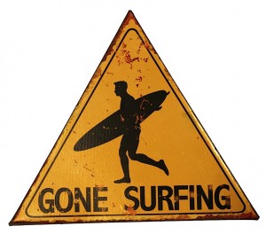 GONE SURFING TIN SIGN