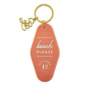 BEACH PLEASE VINTAGE MOTEL KEY TAG